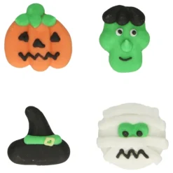 FUNCAKES Décoration Comestible|Décors en Sucre 4 Motifs Halloween (x12)