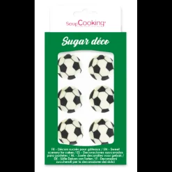 SCRAPCOOKING Décoration Comestible|Décors en Sucre Ballons de Foot (x6)