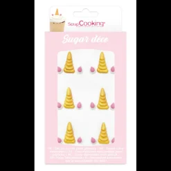 SCRAPCOOKING Décoration Comestible|Décors en Sucre Corne de Licorne (x6)