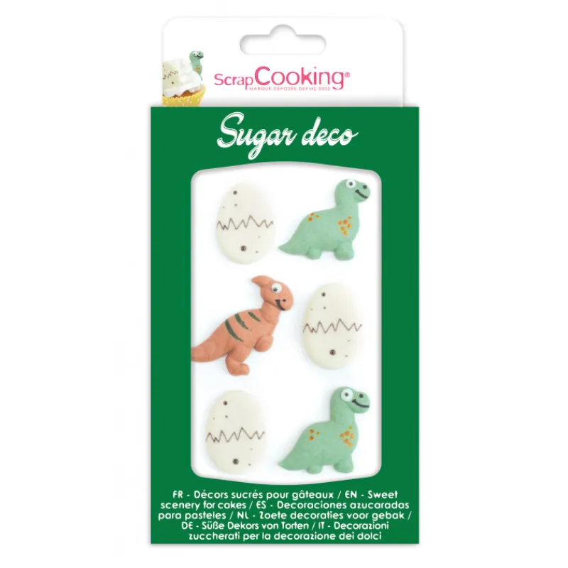 SCRAPCOOKING Décoration Comestible|Décors en Sucre Dinosaure (x6)