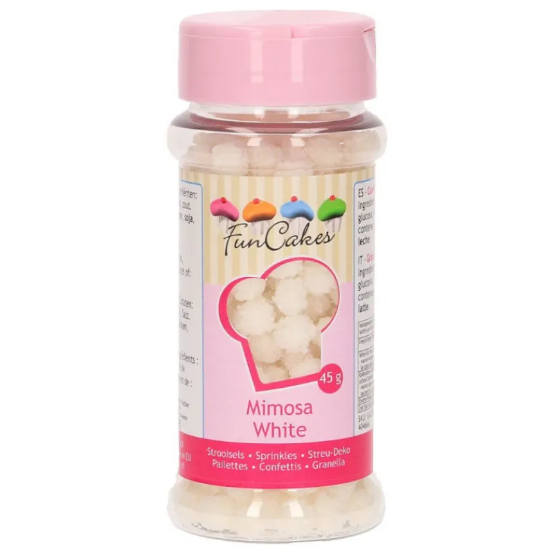 FUNCAKES Décoration Comestible|Décors en Sucre Mimosa Blanc 45g