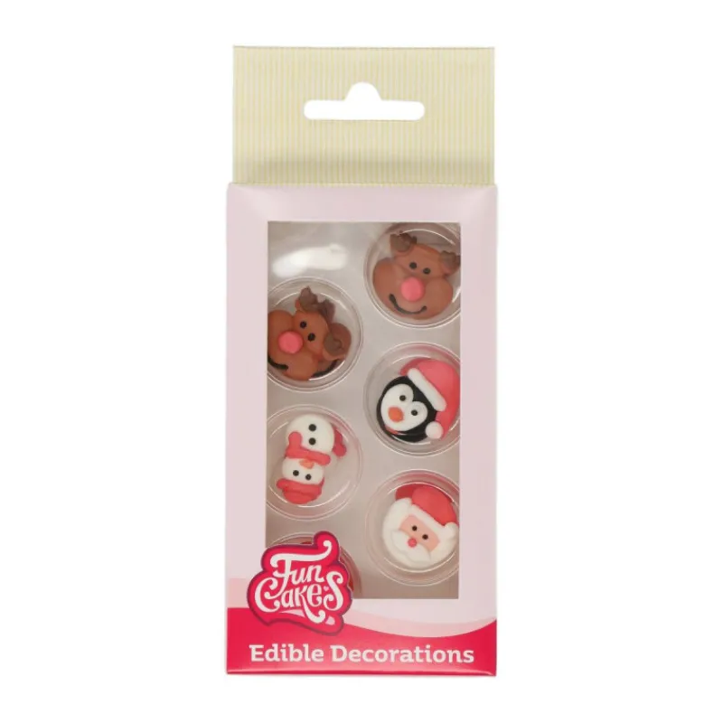 FUNCAKES Décoration Comestible|Décors en Sucre Personnages de Noël (x12)