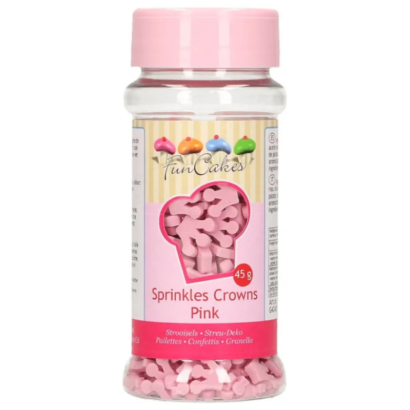 FUNCAKES Décoration Comestible|Décors en sucre Petites Couronnes roses 45 g