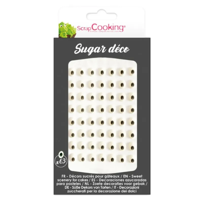 SCRAPCOOKING Décoration Comestible|Décors en Sucre Yeux 10 g (x63)