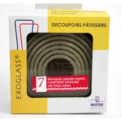 MATFER Emporte Pièce - Découpoir Pâtisserie|Découpoirs ronds cannelés impairs Exoglass (Boîte de 7)