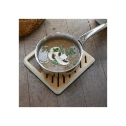 PEBBLY Servir, Présenter|Dessous de Plat Carré Bambou Crème 20 x 20 cm