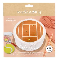SCRAPCOOKING Pâte À Sucre|Décoration Comestible|Disque Pâte à Sucre Tennis Ø 18 cm