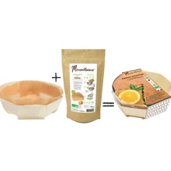 MIRONTAINE Produits Bio|Préparation Pâtisserie|DLUO Courte Préparation Bio Gâteau à l'Orange + Moule en Bois