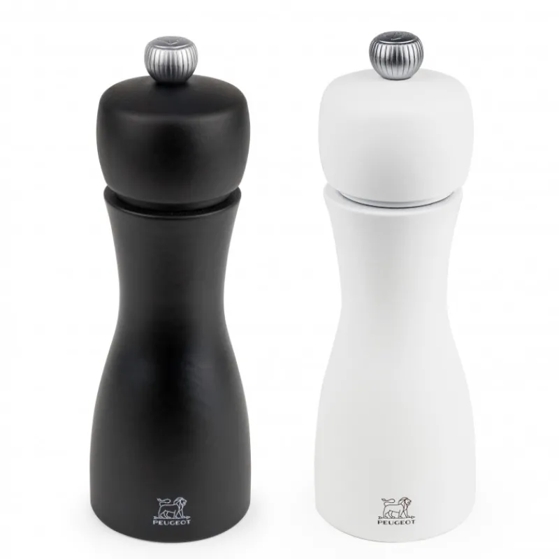 PEUGEOT Moulin|Duo Moulin à Poivre et à Sel Tahiti 15 cm Noir et Blanc