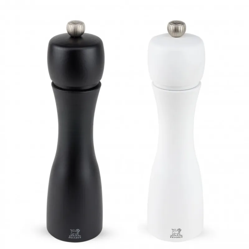 PEUGEOT Moulin|Duo Moulin à Poivre et à Sel Tahiti 20 cm Noir et Blanc