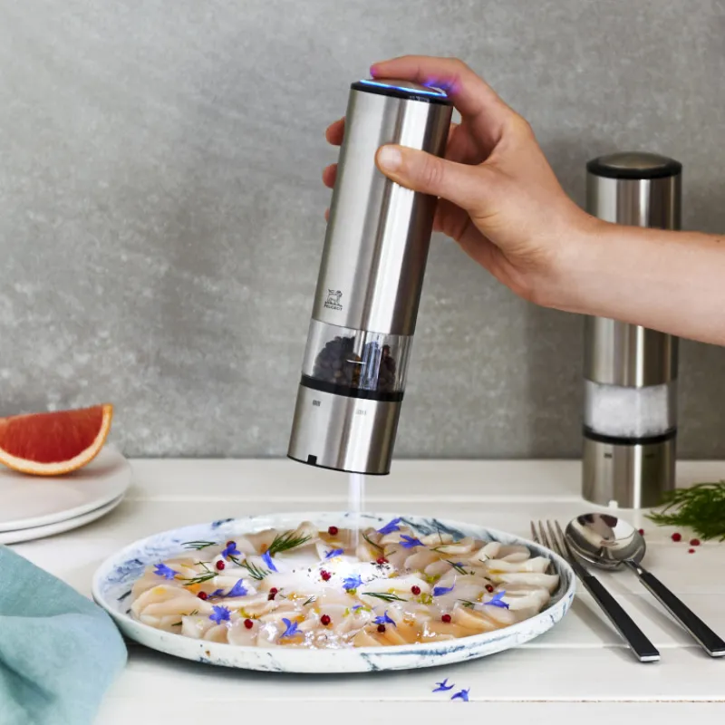 PEUGEOT Moulin|Duo Moulin à Poivre et Sel Electrique Elis Sense U'Select 20 cm Inox