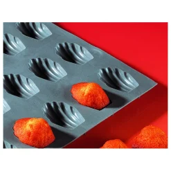 DE BUYER Moule Silicone|Moules À Gâteaux|Elastomoule Madeleine - 9 empreintes 30 x 17,6 cm - Silicone