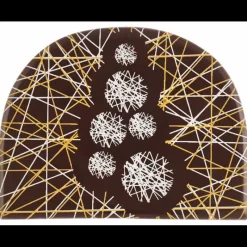FLORENSUC Décoration Comestible|Embout de Bûche Fibre 8,4 x 6,5 cm Décor en Chocolat (x42)