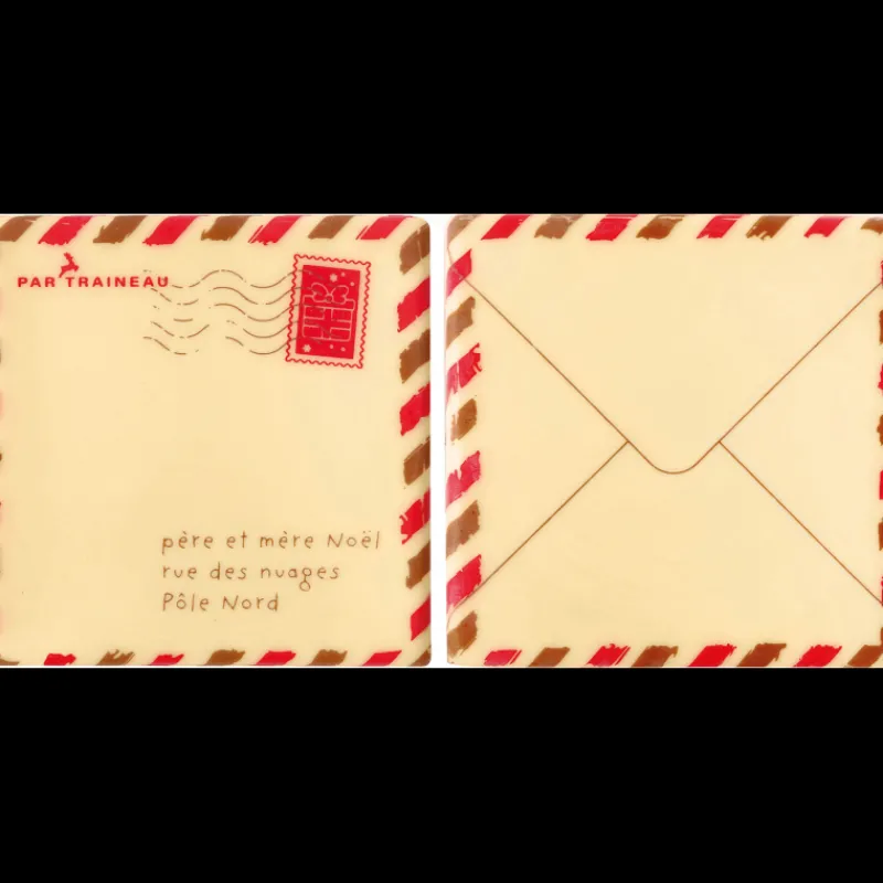 FLORENSUC Décoration Comestible|Embout de Bûche Lettre au Père Noël 8 cm Décor en Chocolat (x42)