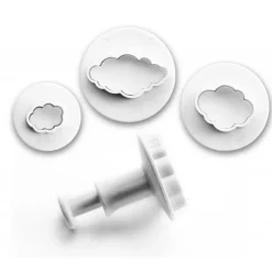 IBILI Emporte Pièce - Découpoir Pâtisserie|Emporte-Pièce avec Poussoir Nuage (x3)