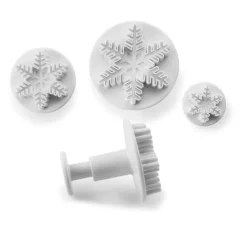 IBILI Emporte Pièce - Découpoir Pâtisserie|Emporte-Pièce avec Poussoir Flocon de Neige (x3)