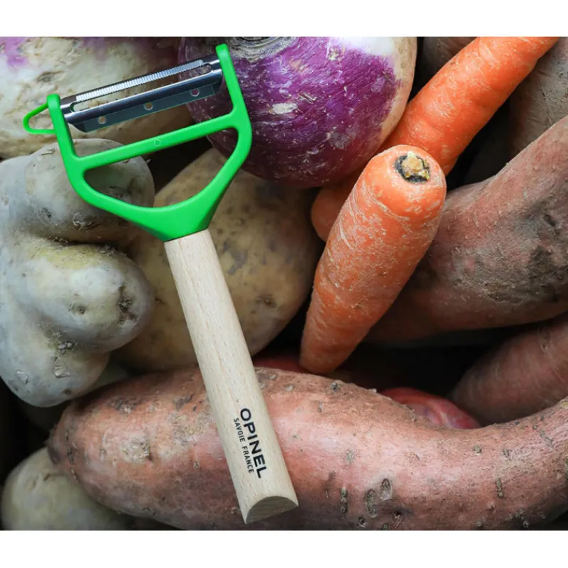 OPINEL Eplucheurs, Dénoyauteur|Eplucheur en Bois Vert T-duo