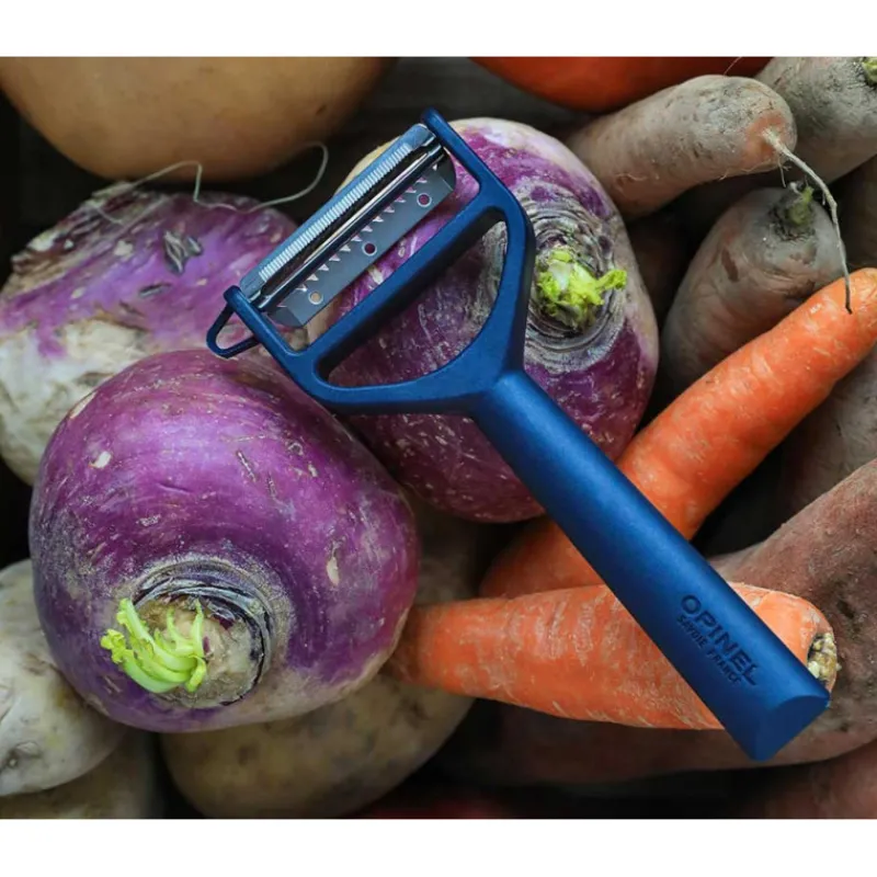 OPINEL Eplucheurs, Dénoyauteur|Eplucheur en Polymère Bleu T-duo
