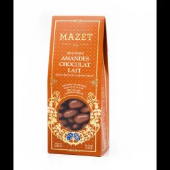 MAZET Chocolats À Offrir|Confiserie|Etui Pincé Friandises Amandes Chocolat Lait 200 g