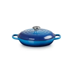 LE CREUSET Faitout|Faitout Azur en Fonte avec Intérieur Sable 30 cm Signature