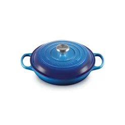 LE CREUSET Faitout|Faitout Azur en Fonte avec Intérieur Sable 30 cm Signature