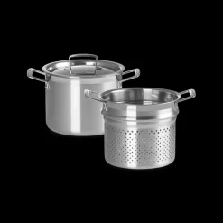LE CREUSET Faitout|Faitout Inox 20 cm avec Panier Vapeur