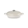 LE CREUSET Faitout|Faitout Meringue en Fonte avec Intérieur Sable 30 cm Signature