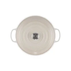 LE CREUSET Faitout|Faitout Meringue en Fonte avec Intérieur Sable 30 cm Signature