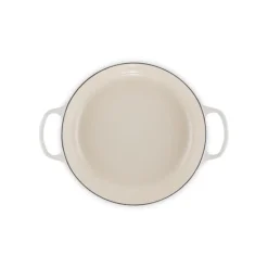 LE CREUSET Faitout|Faitout Meringue en Fonte avec Intérieur Sable 30 cm Signature