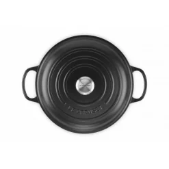LE CREUSET Faitout|Faitout Noir Mat en Fonte avec Intérieur Noir 30 cm Signature