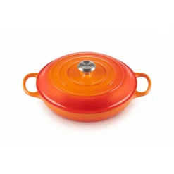 LE CREUSET Faitout|Faitout Volcanique en Fonte avec Intérieur Sable 30 cm Signature