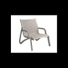 GROSFILLEX Mobilier Lounge|Salon De Jardin Professionnel|Fauteuil Conversationnel Gris Platinium Toile Grise Sunset