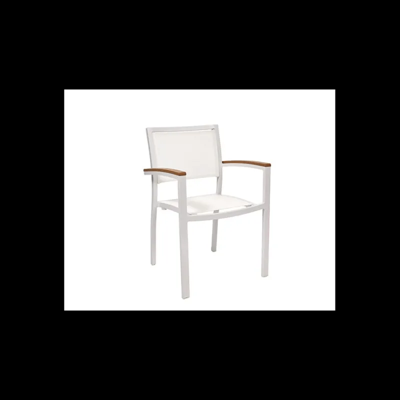 EZPELETA Mobilier Terrasse Restaurant|Fauteuil en Aluminium Laqué Monaco Blanc