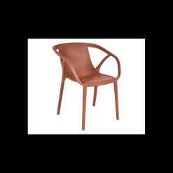 EZPELETA Mobilier Terrasse Restaurant|Fauteuil en Polypropylène effet Chevrons Hop Terracotta