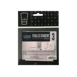 PATISDECOR Décoration Comestible|Feuilles d'Argent Alimentaire 8 cm (x3) Patisdécor