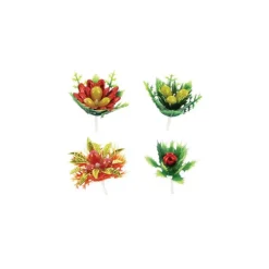 MALLARD FERRIERE Décoration Gâteau|Feuilles de Houx sur pique Assortiment x72