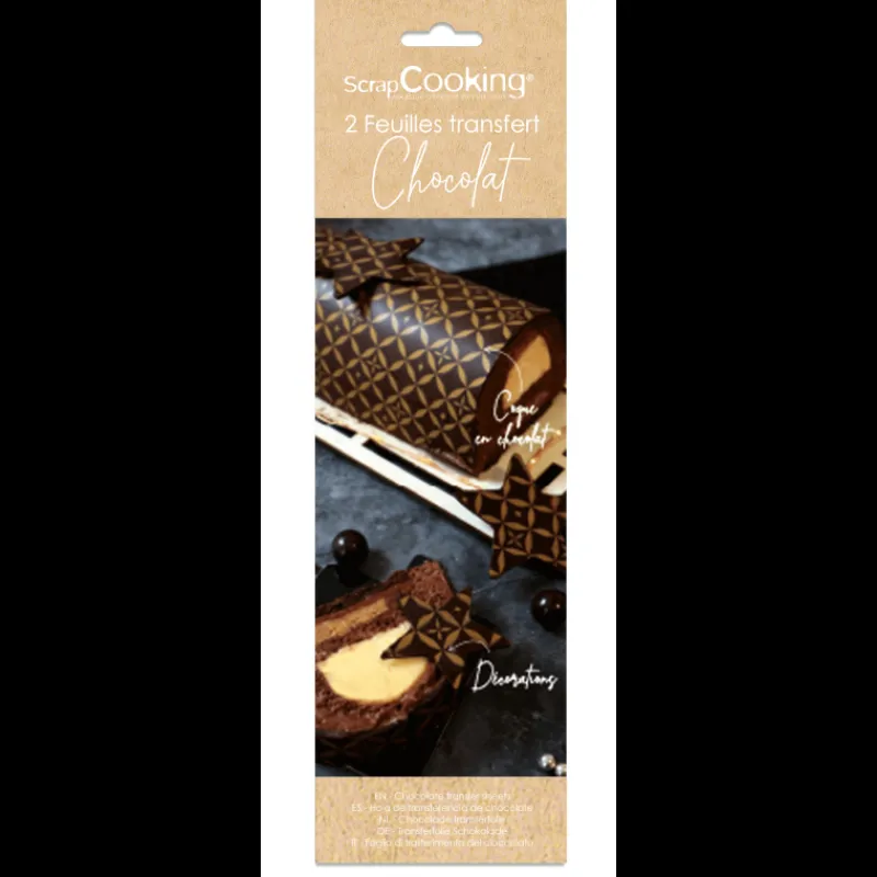 SCRAPCOOKING Décoration Comestible|Feuilles de Transfert Chocolat Couture (x2)