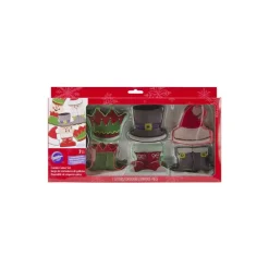 WILTON Emporte Pièce - Découpoir Pâtisserie|FIN DE SERIE Emporte-Pièce Inox Personnages Noël (x7)