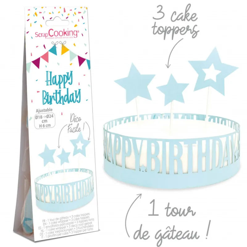 SCRAPCOOKING Décoration Gâteau|FIN DE SERIE Kit Décor Gâteau Anniversaire (4 pièces)