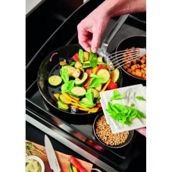 DE BUYER Poêles|FIN DE SERIE Poêle à Légumes Perforée Tôle Bleue Ø 28 cm Outdoor