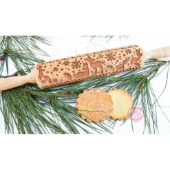 SCRAPCOOKING Ustensiles Décor Gâteau|Ustensiles Pâtisserie|FIN DE SERIE Rouleau à Pâtisserie Motif Noël Forêt Enchantée 39 cm