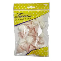 FLORENSUC Produits Bio|Décoration Comestible|Fleur Azyme Bio Rose Rose et Blanche 3 cm x20