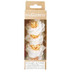 SCRAPCOOKING Décoration Comestible|Fleurs Azyme Camélias Blancs (x4)