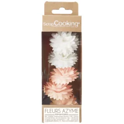 SCRAPCOOKING Décoration Comestible|Fleurs Azyme Dahlias Blancs et Roses (x5)