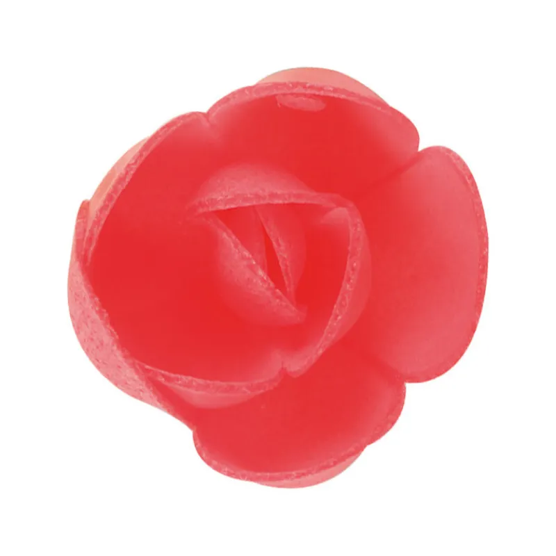 FLORENSUC Décoration Comestible|Fleurs de rose carmin x6, grandes feuilles x12 - en Azyme