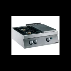 ZANUSSI Chaud|Fourneau 2 Brûleurs et 1/2 Plaque Coup de Feu à Poser 800 x 700 x 250 mm