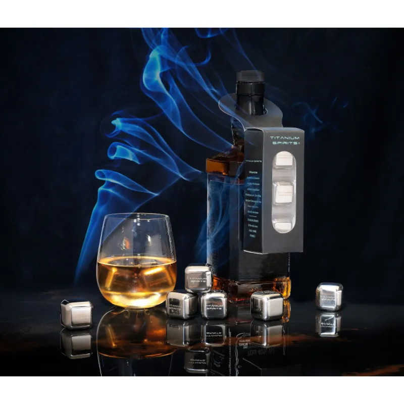 ON THE ROCKS Accessoires Bar|Glaçons Inox Titanium Spirit x3