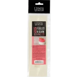 PATISDECOR Additifs Alimentaires|Gélatine Bovine en Feuilles x10