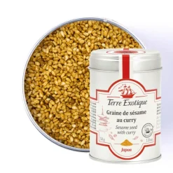 TERRE EXOTIQUE Épicerie Japonaise|Marinade, Mélange Epices|Graines de Sésame au Curry 50 g