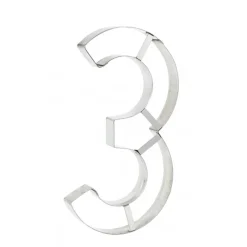 MALLARD FERRIERE Cercle À Patisserie|Emporte Pièce - Découpoir Pâtisserie|Grand Emporte Pièce Inox Chiffre 3 32x16 cm